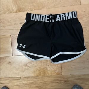 Under Armour girls black drawstring elastic waist shorts